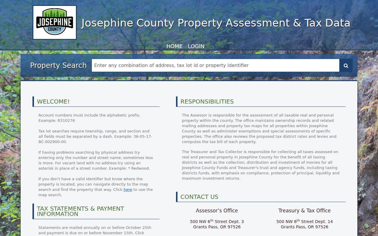 Grants Pass residents directory Josephine County property search portal