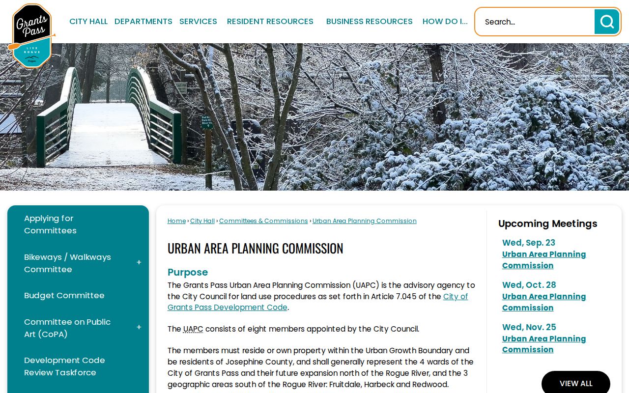 Grants Pass neighbors Urban Area Planning Commission geography